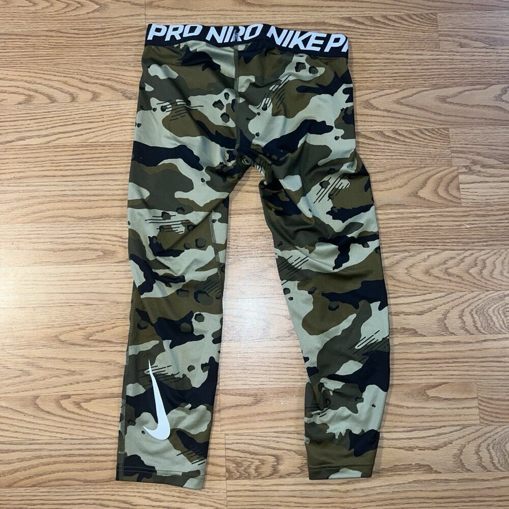 Nike Pro Pants Men's Small‎ Camouflage Dri-Fit 3/4 Length Training Compression - Picture 2 of 3